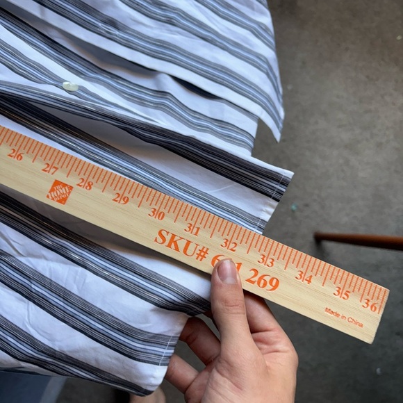 Crazy Horse Size XL Striped Silver & White Shiny Dress Shirt Button Down NWOT - Picture 15 of 16